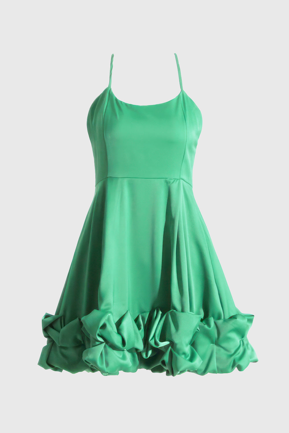 Miniklänning med detalj i nederkant - Grön