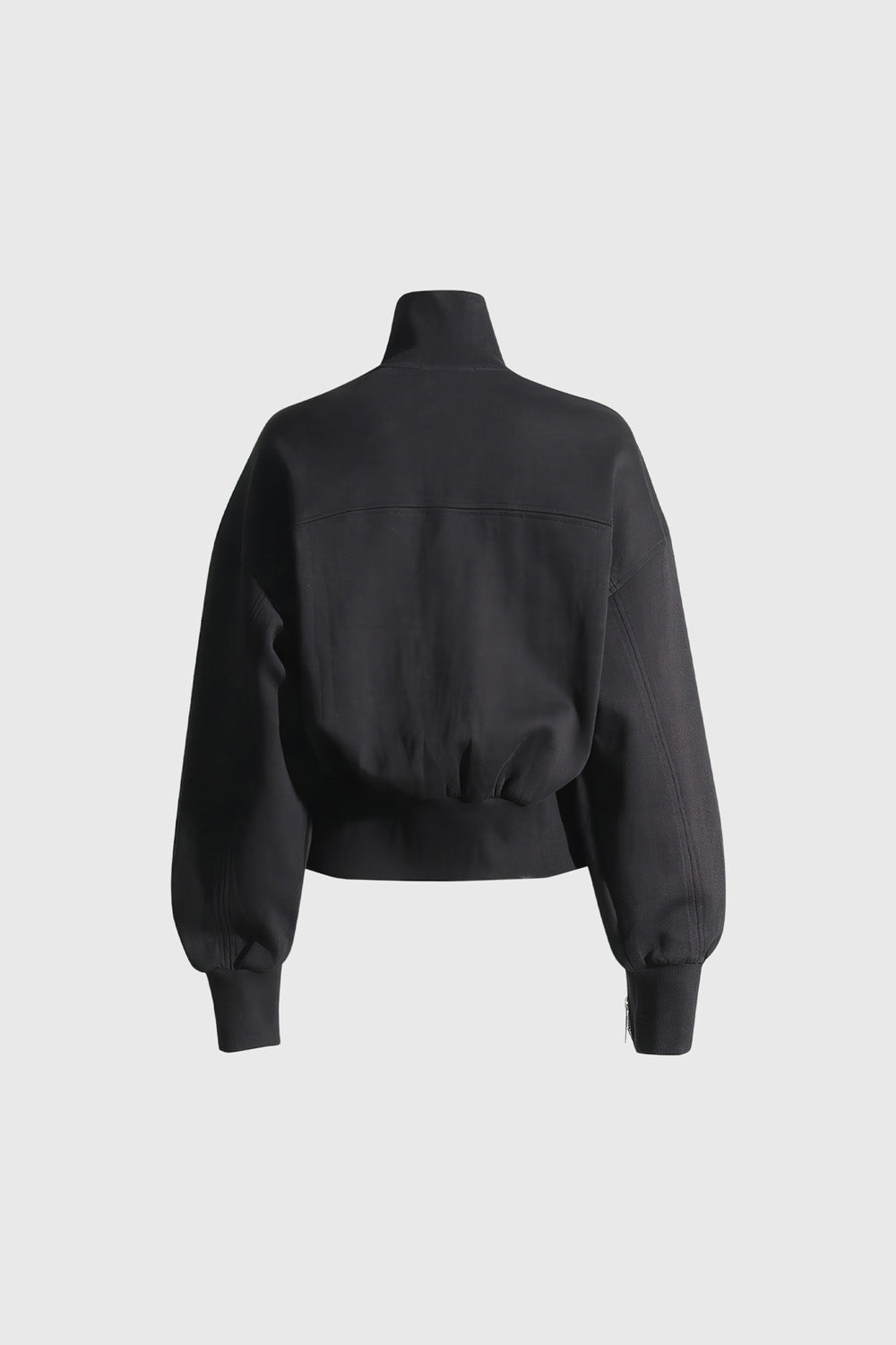 Off Shoulders Sweatshirt with Zippers - Black