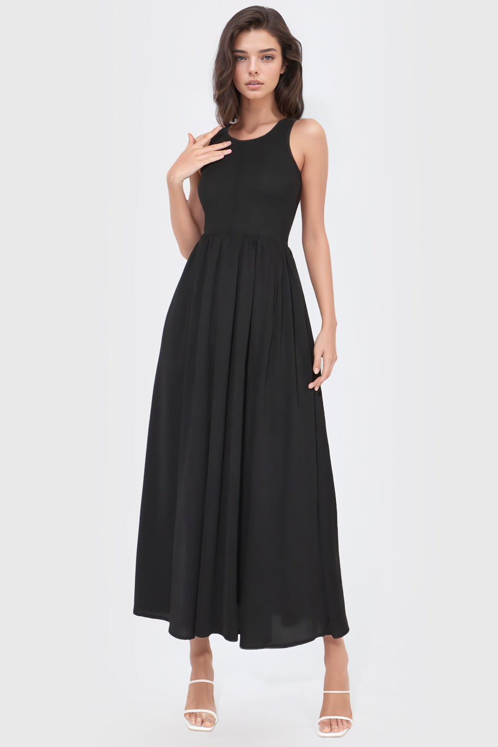 Mouwloze jurk - Zwart