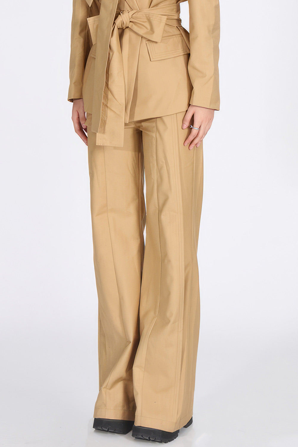 High Waisted Wide Trousers - Mustard