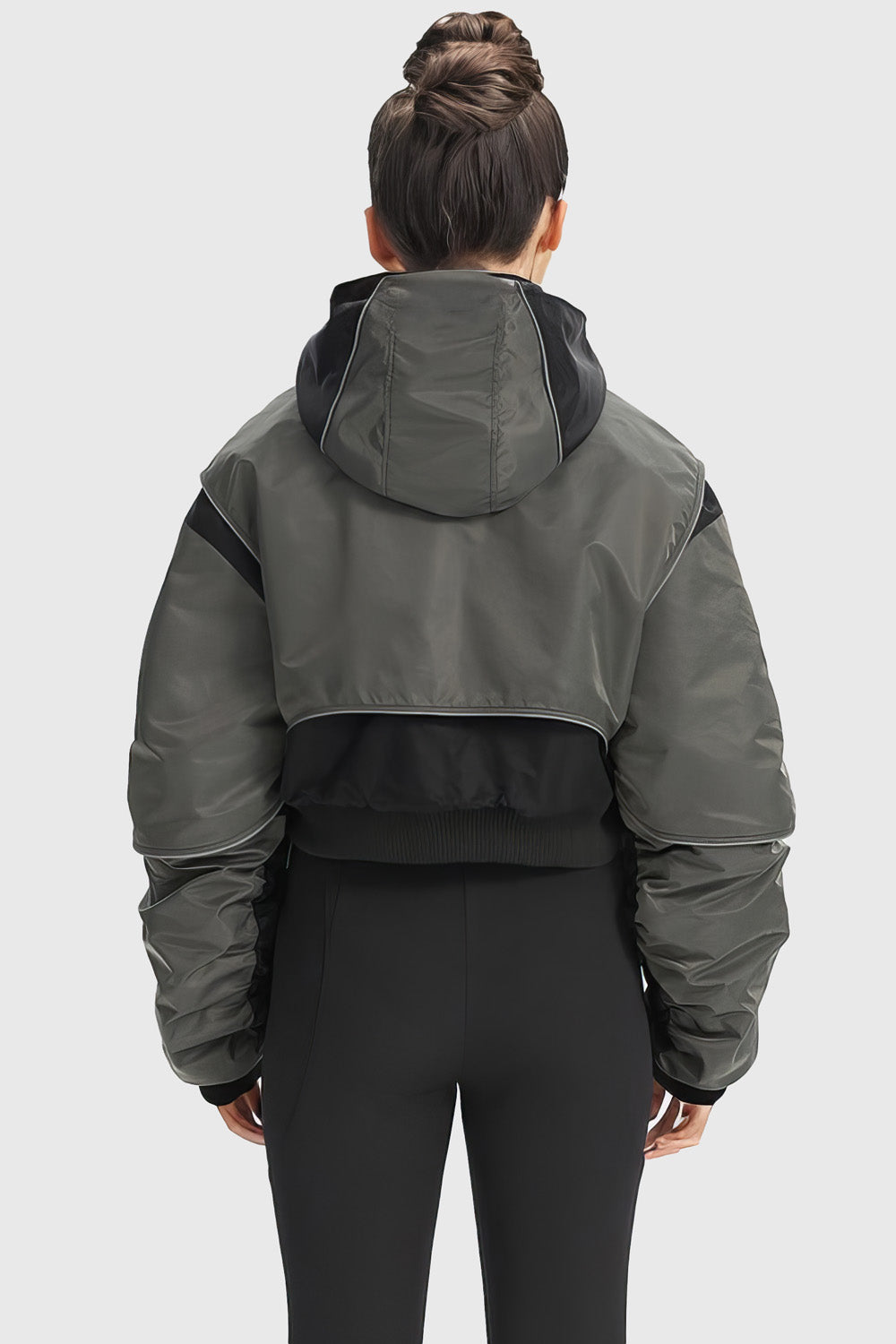Hooded Cropped Jacket - Dark Grey