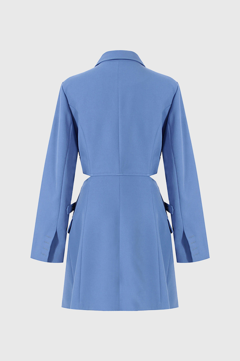Short Blazer Dress with Belts - Blue