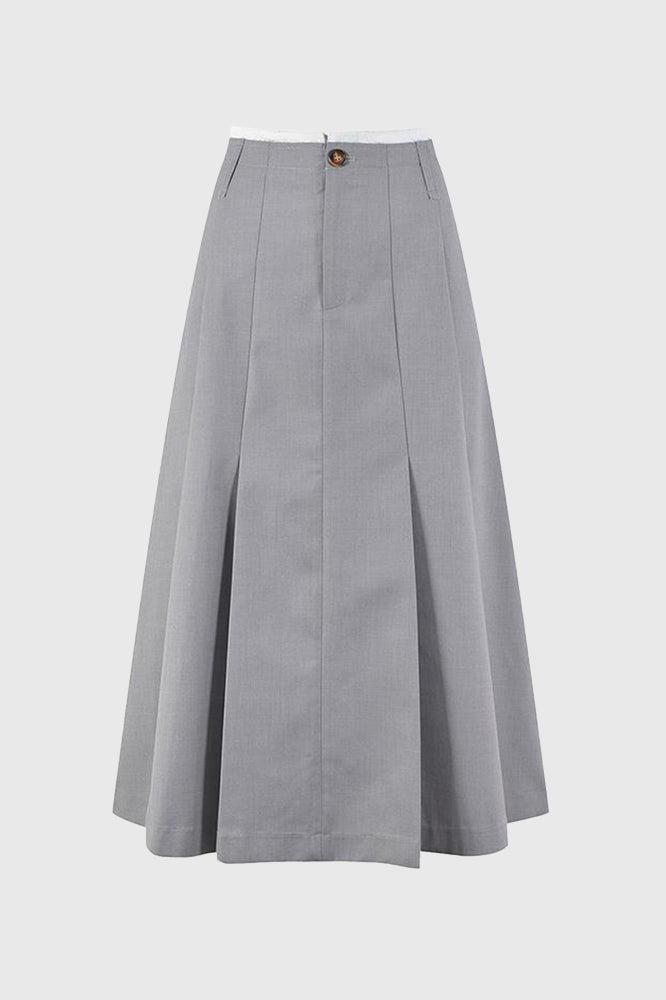 Vest and Midi Skirt 2-Piece Set - Grey