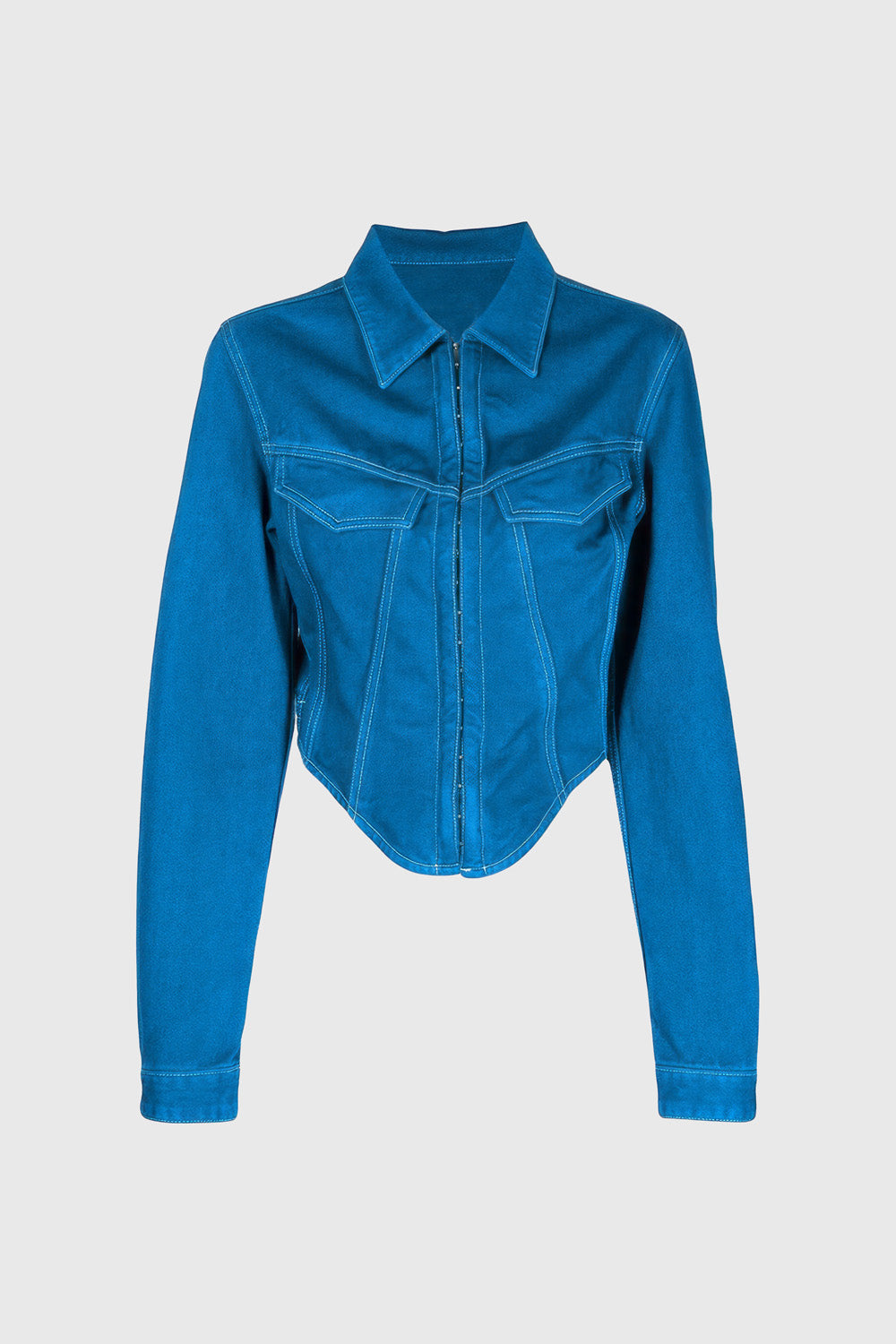 Short Jacket with Hooks - Blue