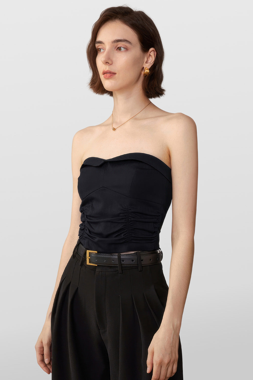 Bandeau Top with Sweetheart Neckline - Black