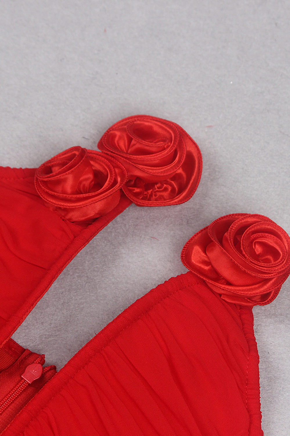 Miniklänning med rosor - Röd