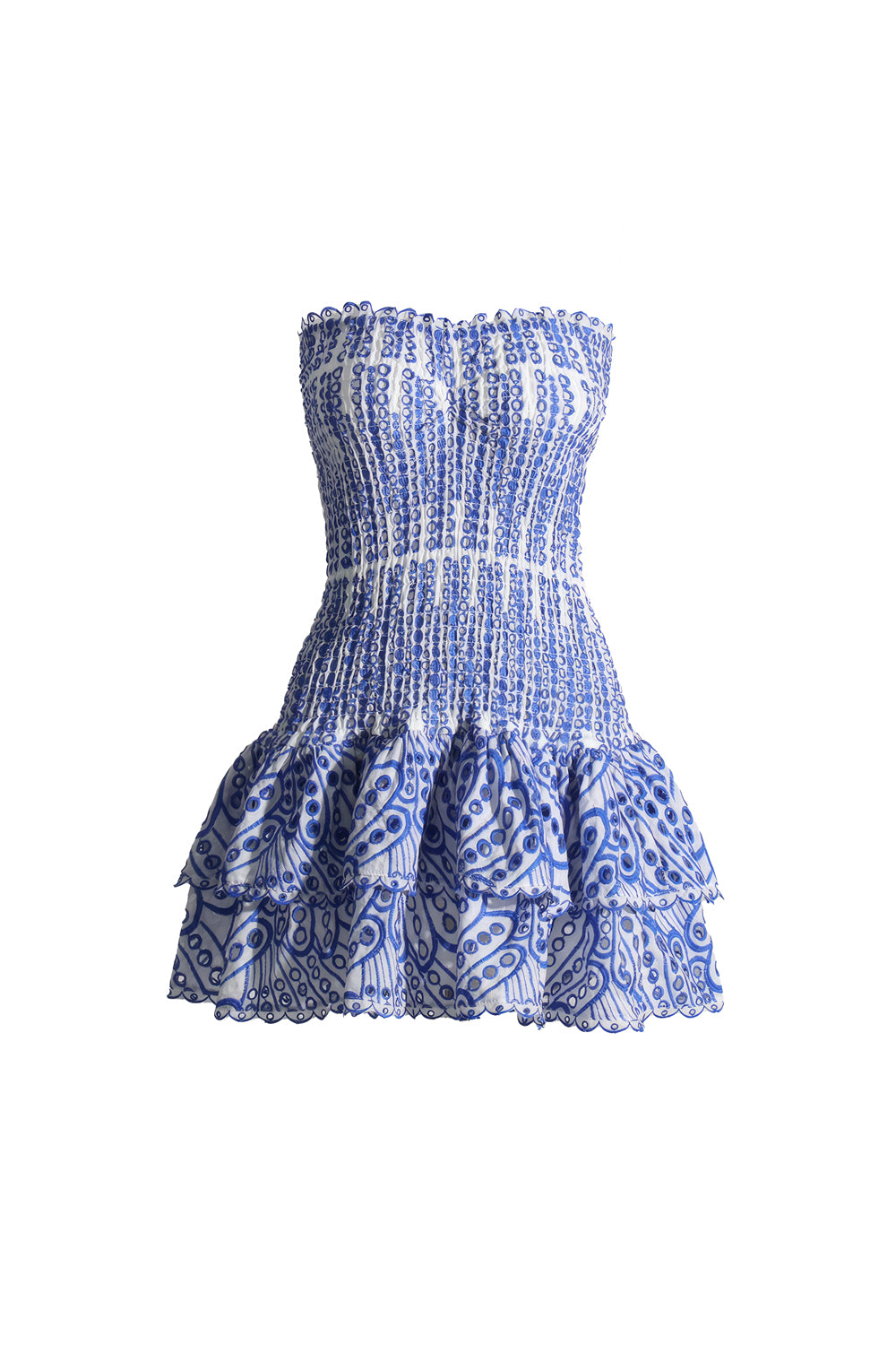 Elastic Sleeveless Mini Dress - Blue