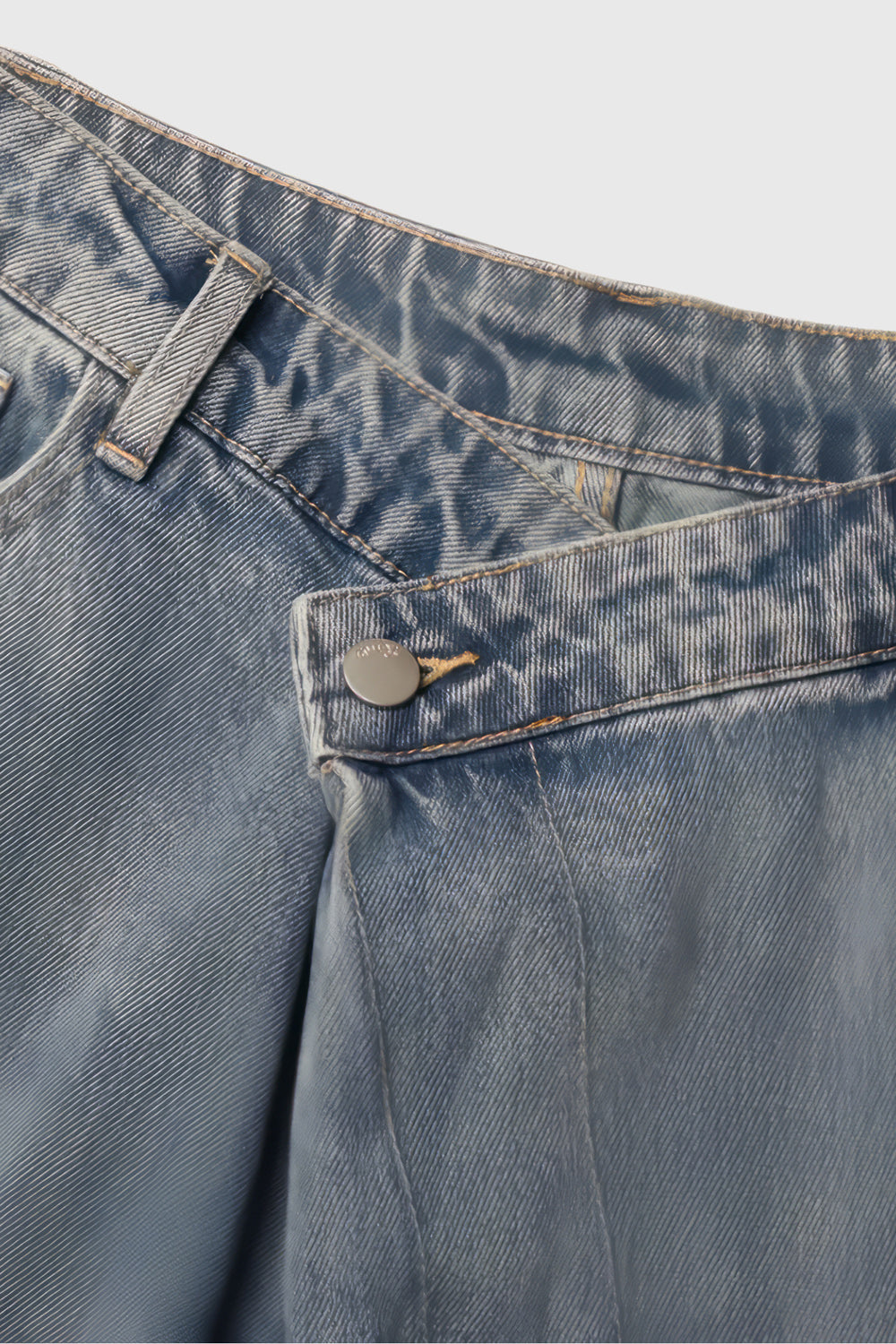 Jeans med oregelbunden stängning - Blå