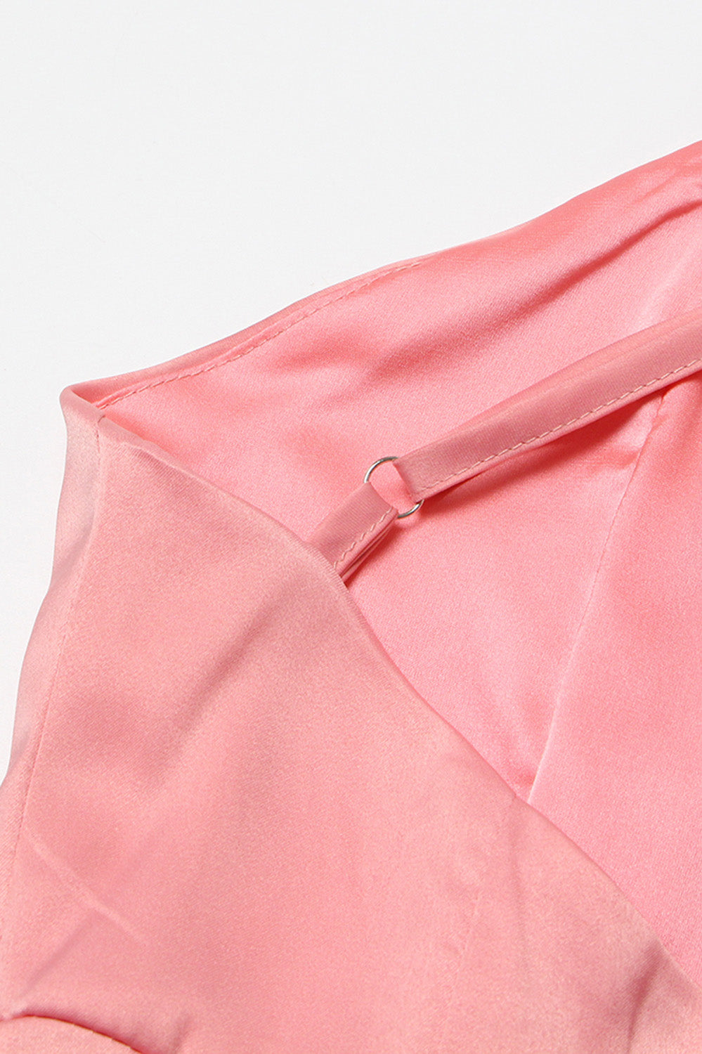 Mini sukienka z detalem na dole - różowa