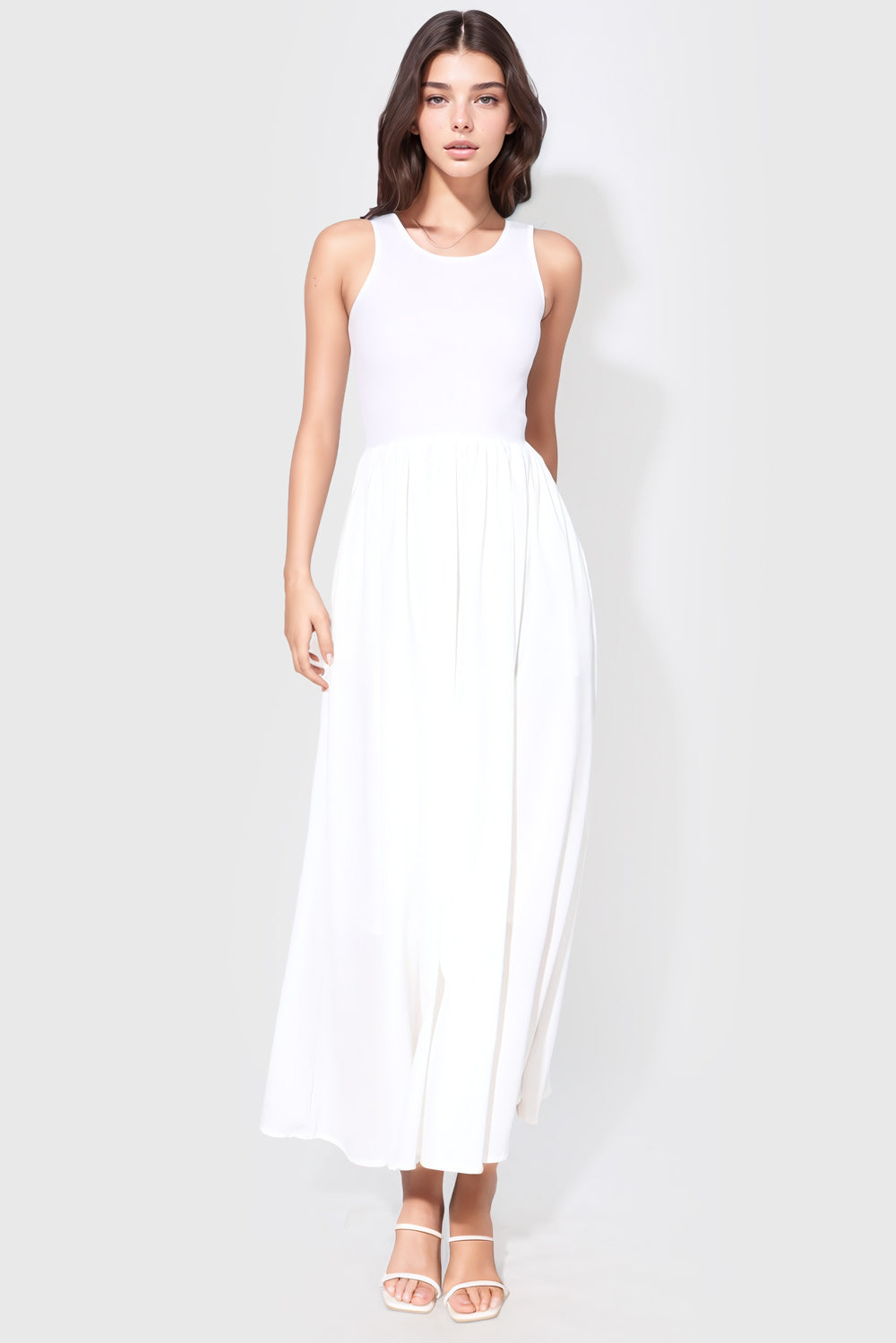 Mouwloze jurk - Wit