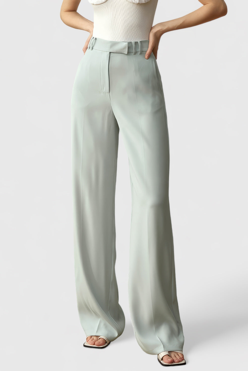 Pantalón clásico de cintura alta - Verde