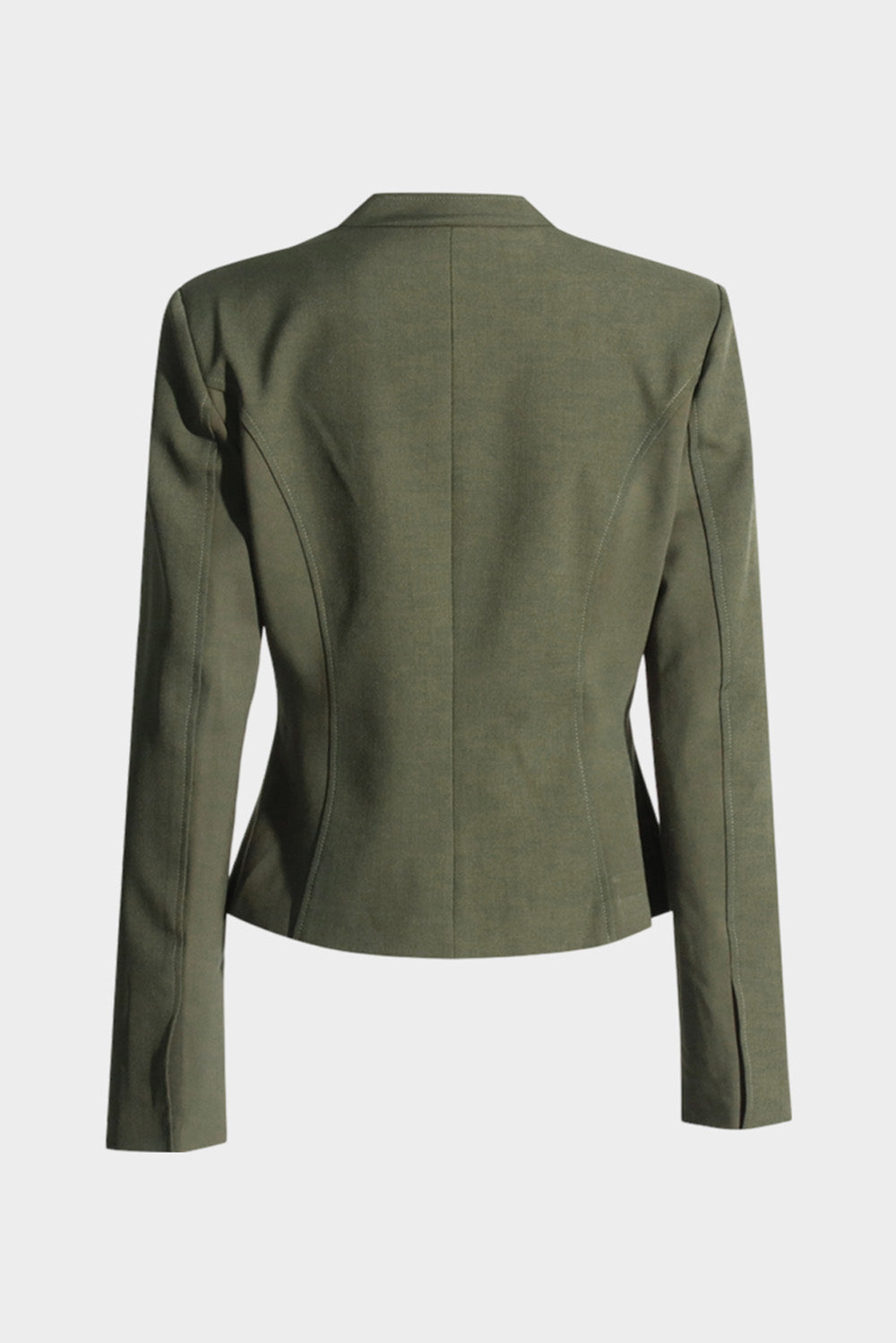 Long Sleeve Top with Square Neckline - Green