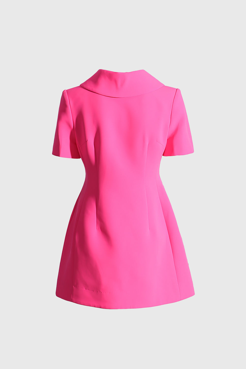 Miniklänning med rosett och korta ärmar - Fuchsia