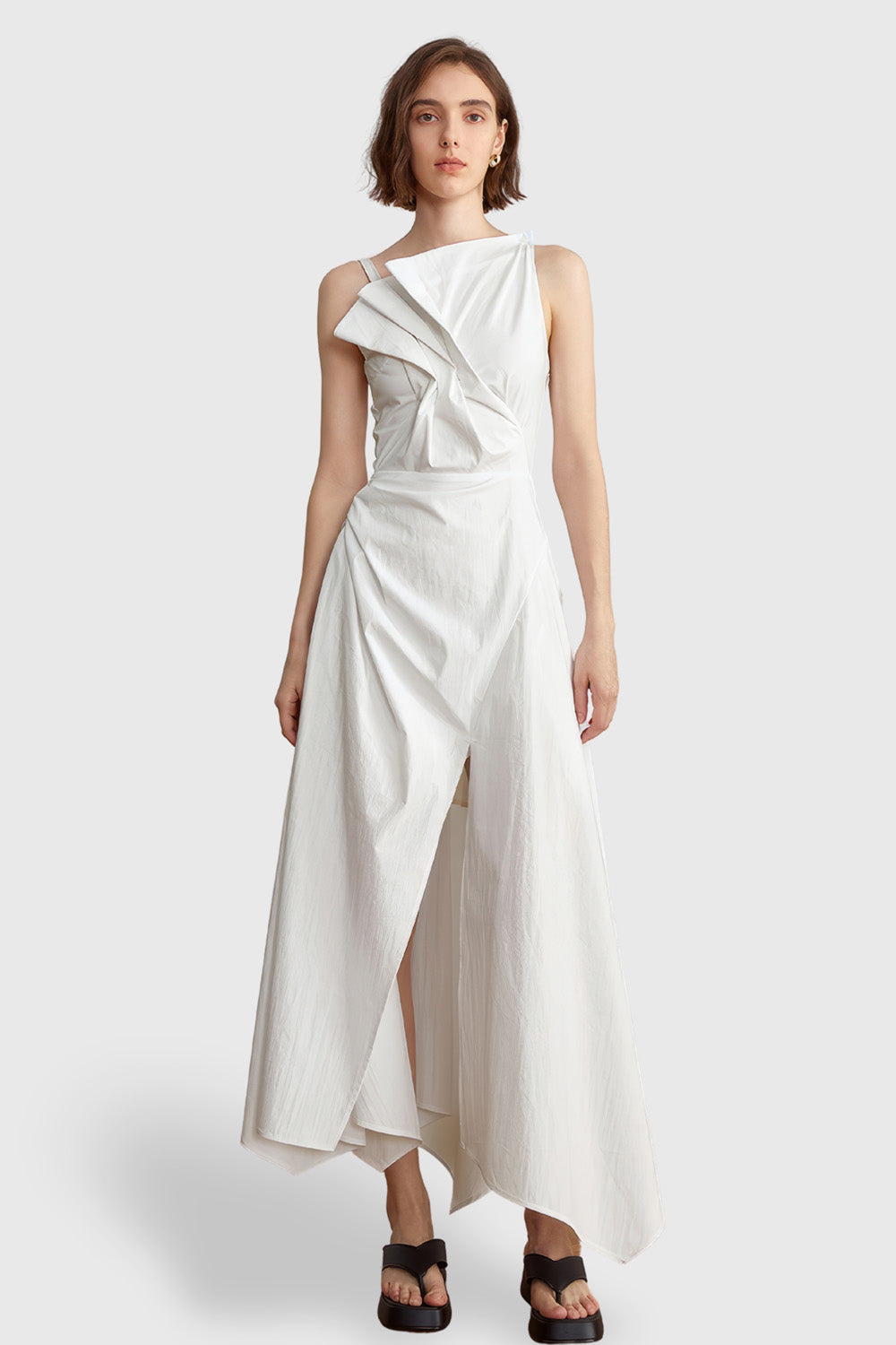 Irregular Midi Dress - White