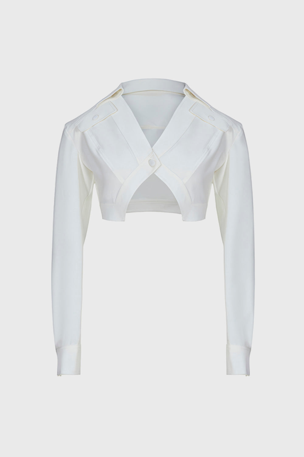 Irregular Cropped Shirt - White