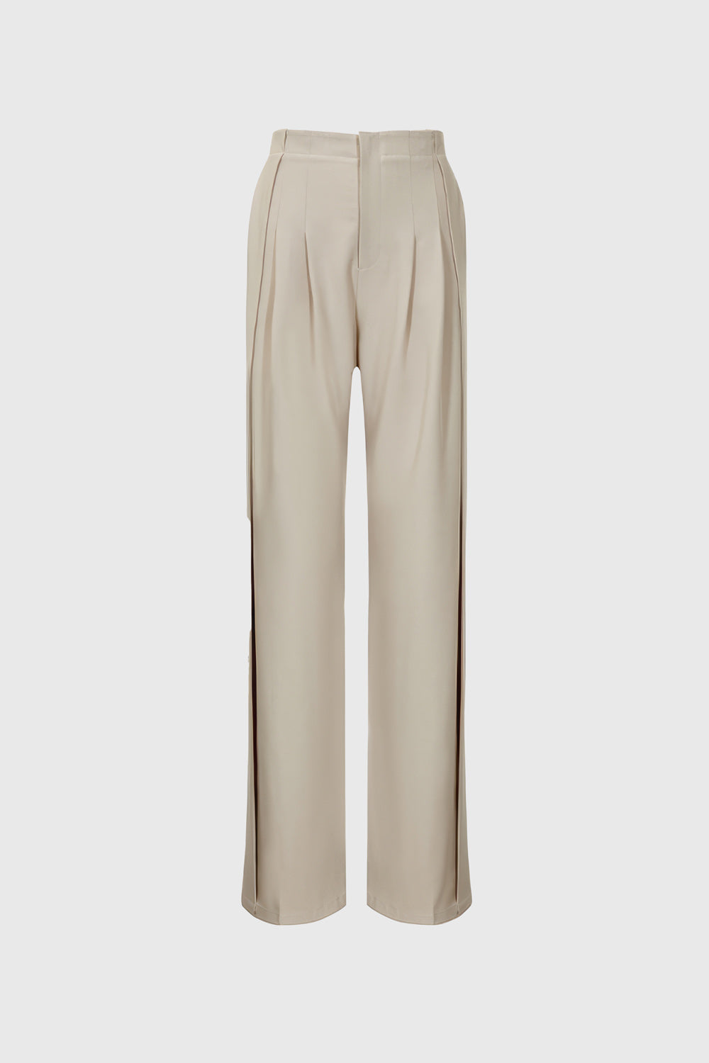 High Waisted Elegant Trousers - Beige