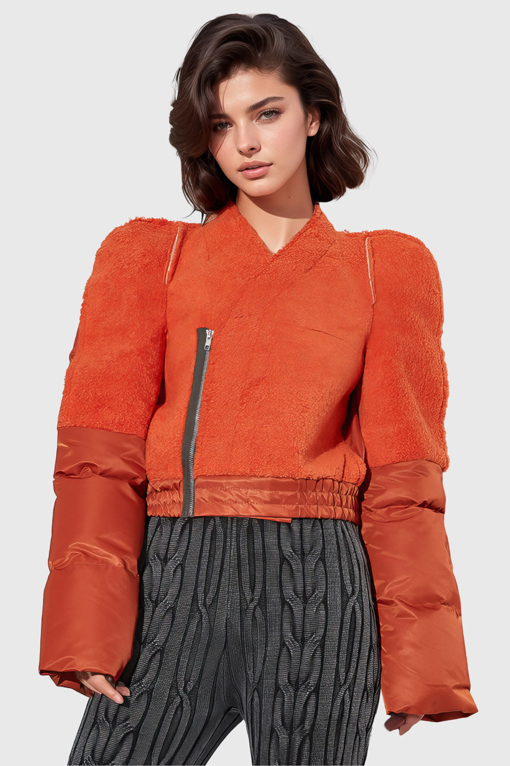 Short Puffer Jacket - Orange