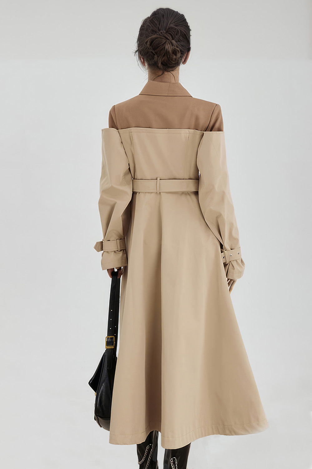 Long Double Breasted Trenchcoat - Brown