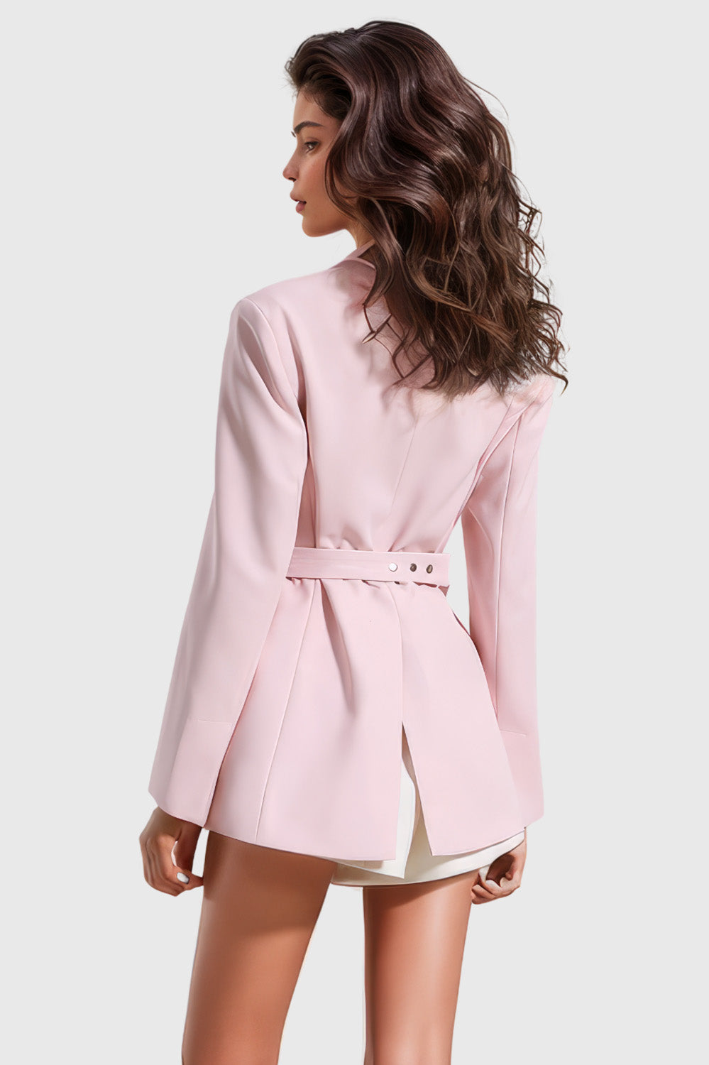 Ribbon Blazer Dress - Pink