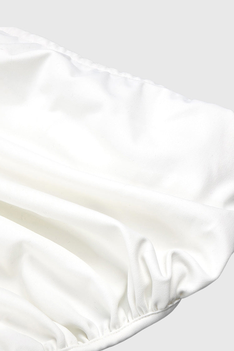 Sukienka maxi z odkrytymi ramionami - biała