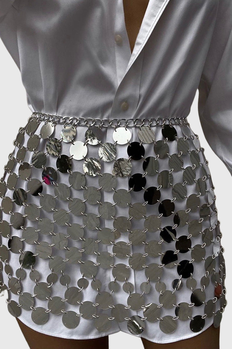 Sequins Skirt - Silver