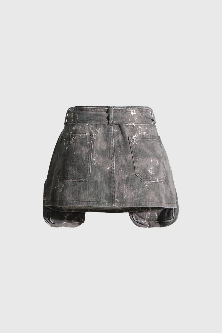 Short Cargo Skirt - Grey