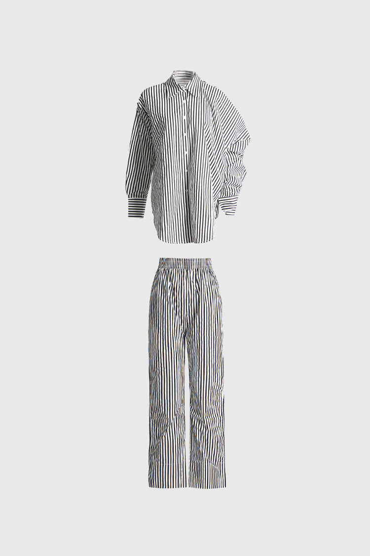 Striped Co-Ord - Grey
