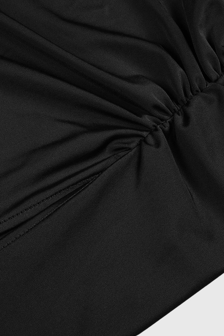 Sukienka maxi z wcięciem w talii - czarna